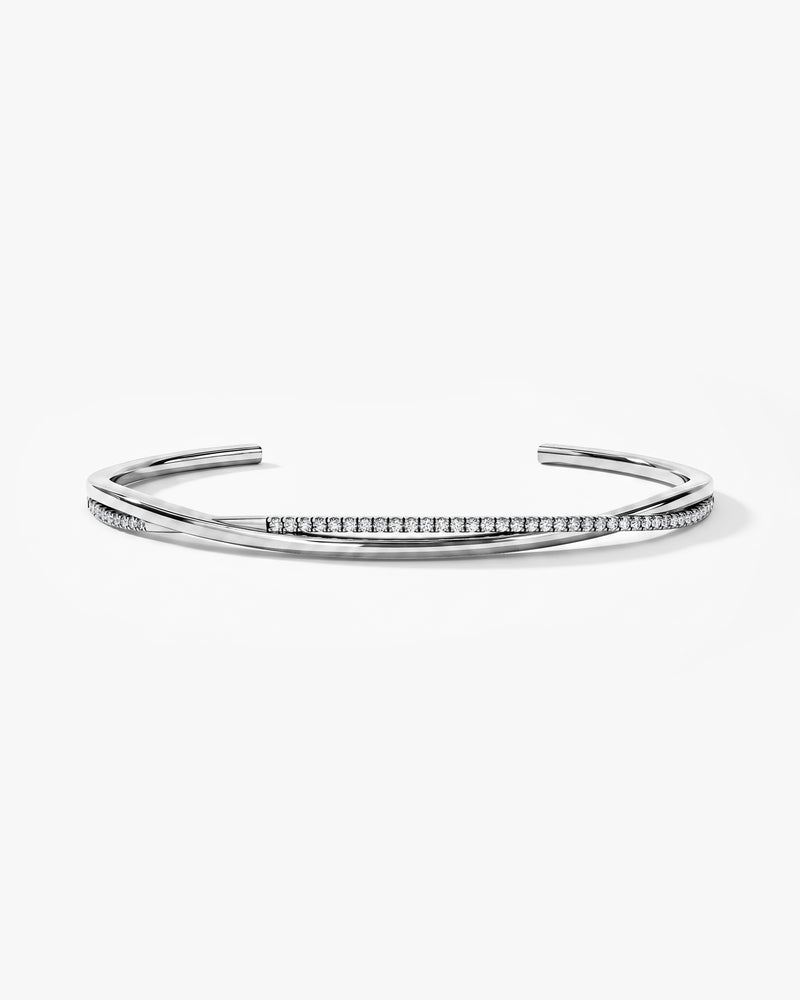 Twisted Gemstone Open Cuff Bracelet
