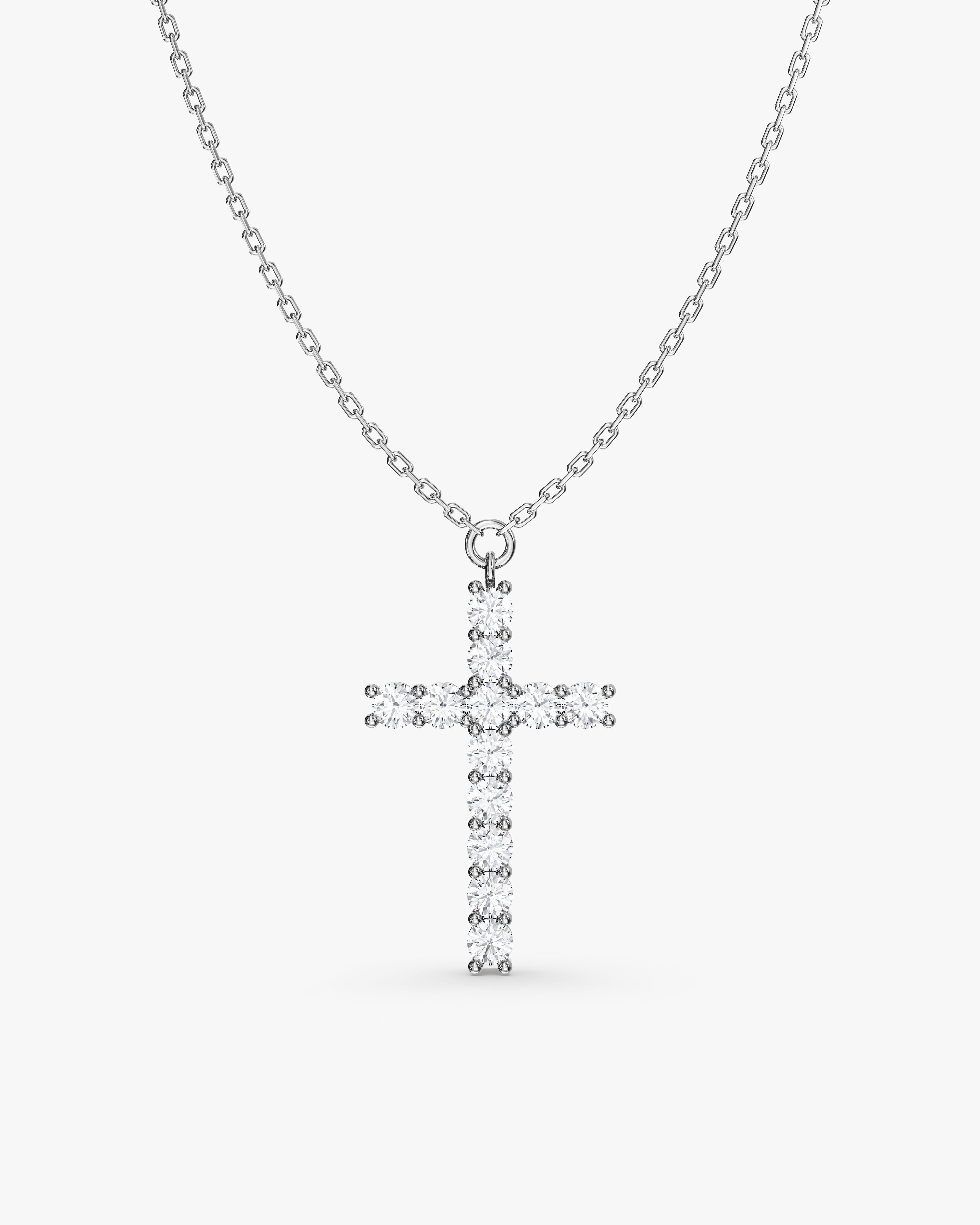 Prong Set Cross Necklace