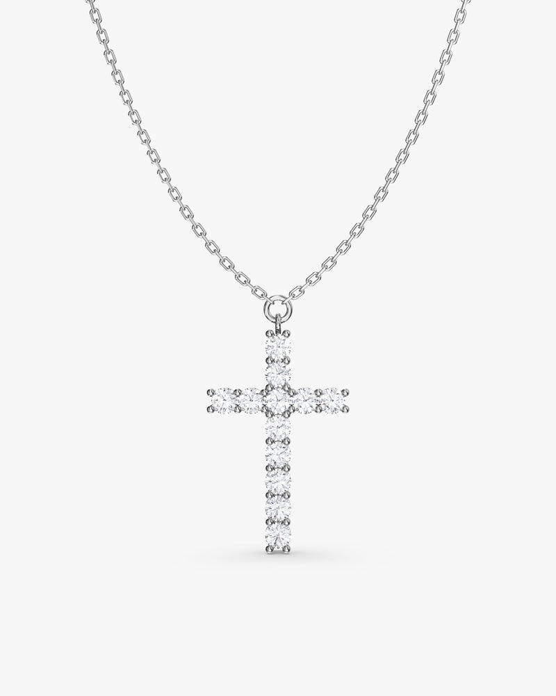 Prong Set Cross Necklace