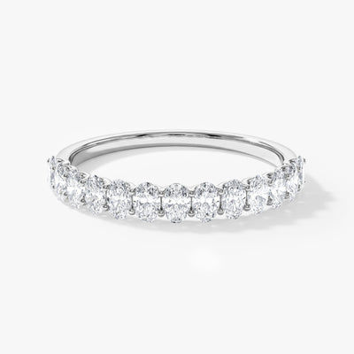 U-Prong Oval Half Eternity Band (0.75 CT TW)