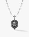 Oxidized Lion Head Pendant Necklace