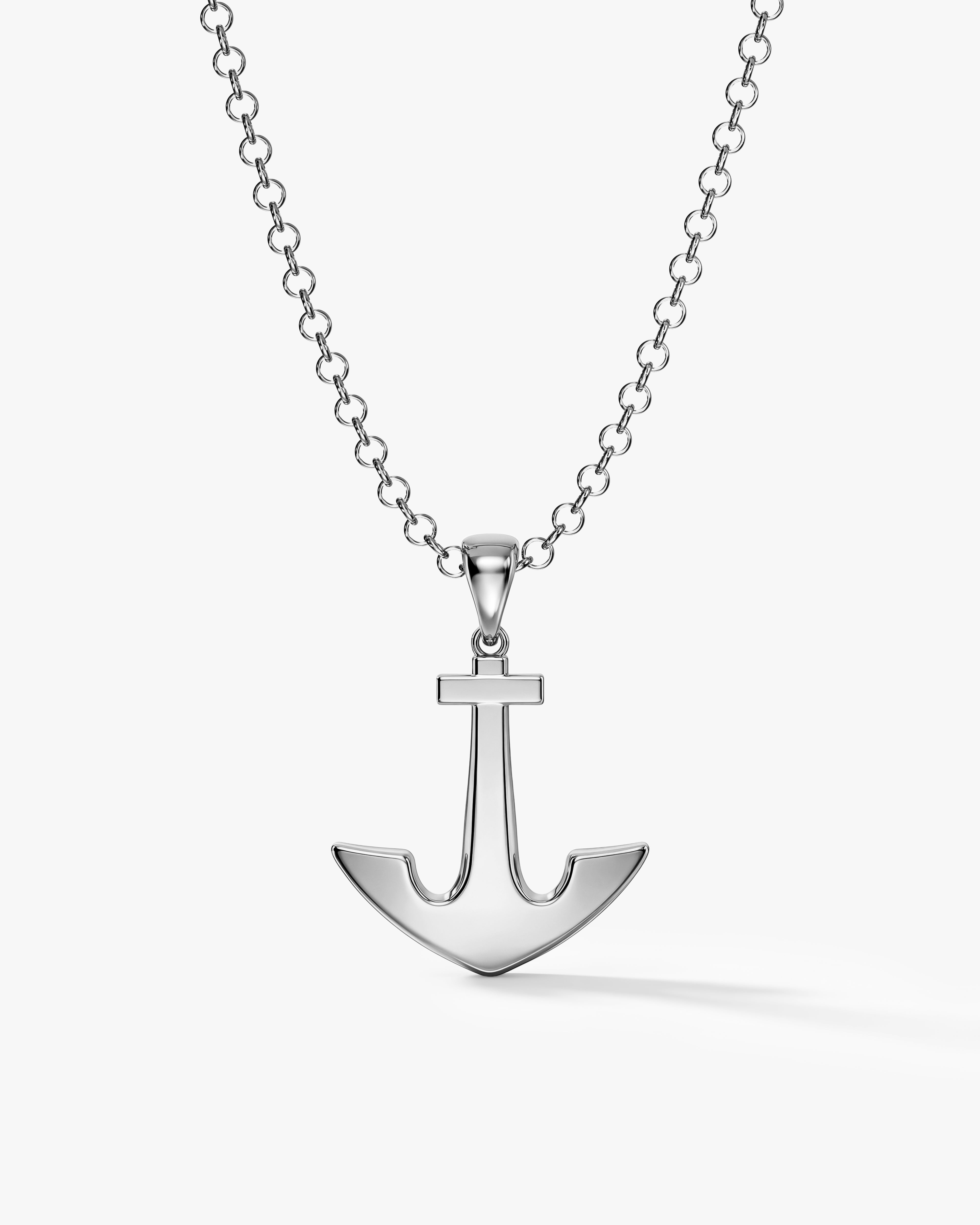 Plain Anchor Pendant Necklace