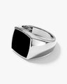14k Gold Black Enamel Signet Ring