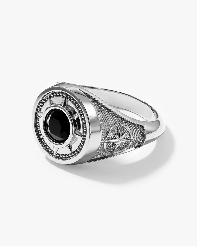 14k Gold Black Diamond North Star Ring