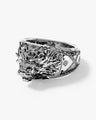 Oxidized Dragon Signet Ring - Sterling Silver