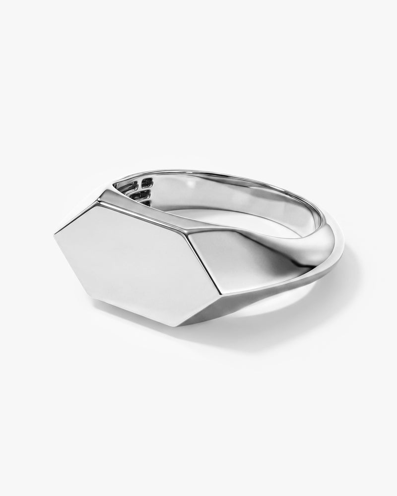Hexagon Signet Ring - Gold Vermeil