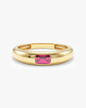 Flush Set Emerald Cut Birthstone Ring