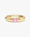 Flush Set Oval Cut Birthstone Ring