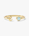 Initial Letter Open Birthstone Ring