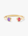 Birthstone Bezel Set Open Cuff Ring