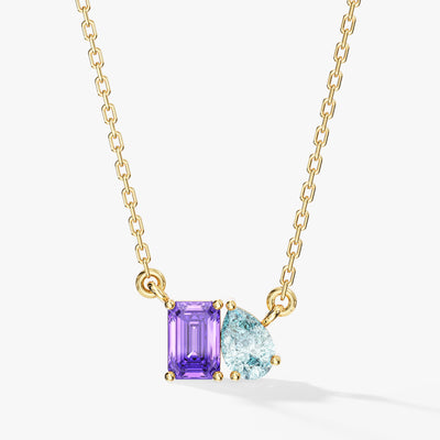 Emerald & Pear Birthstone Necklace