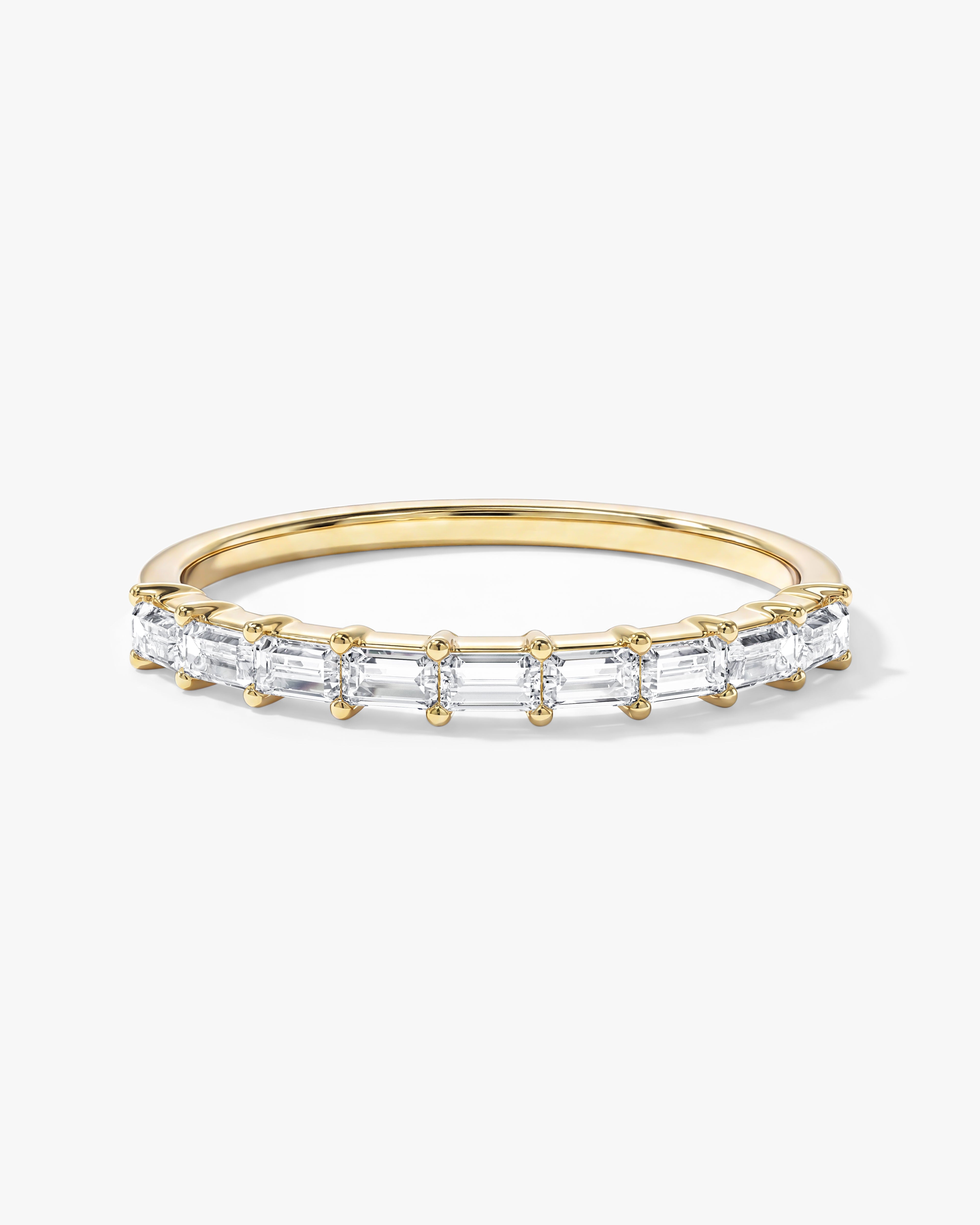 Horizontal Baguette Wedding Band
