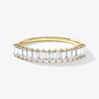 Baguette Cut Half Eternity Wedding Band