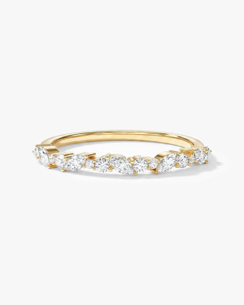 Marquise and Double Round Half Eternity Wedding Band