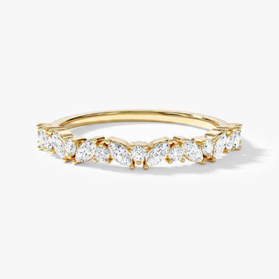 Marquise and Round Bold Wedding Band