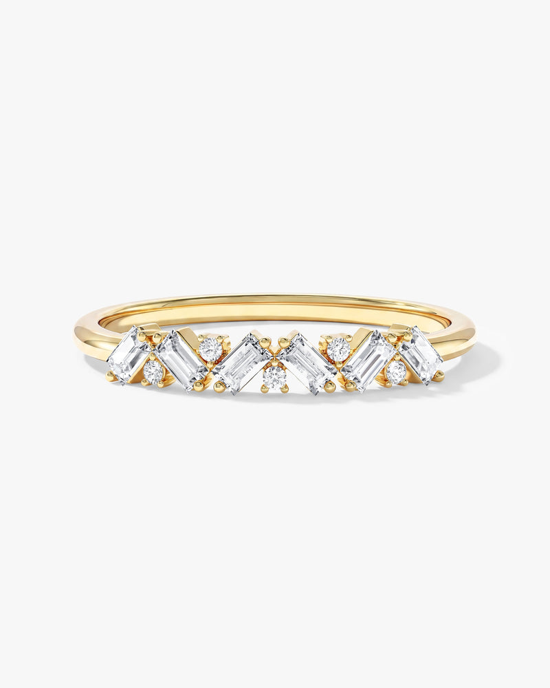 Petite Baguette Cluster Wedding Band