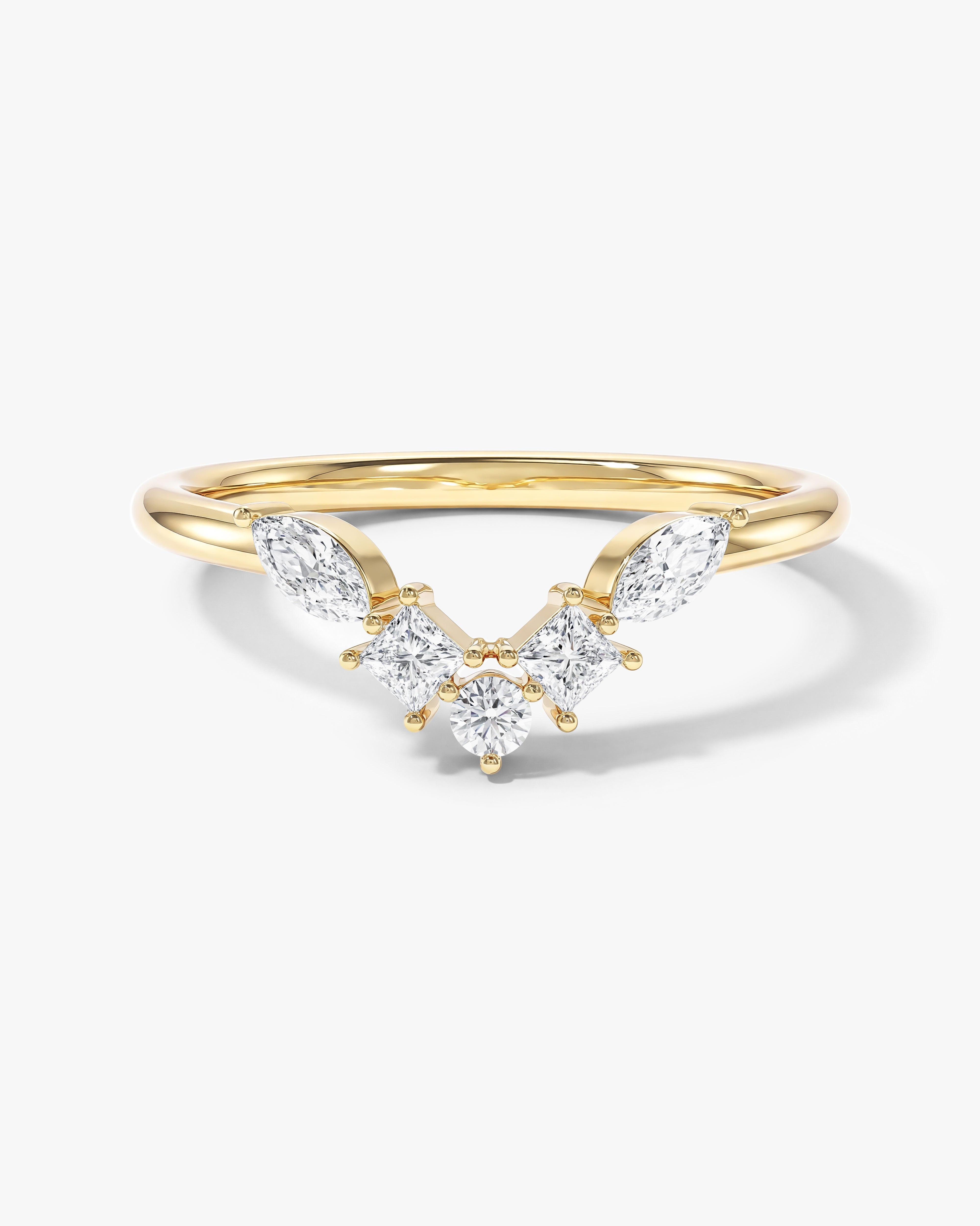Curved Princess and Marquise Ring