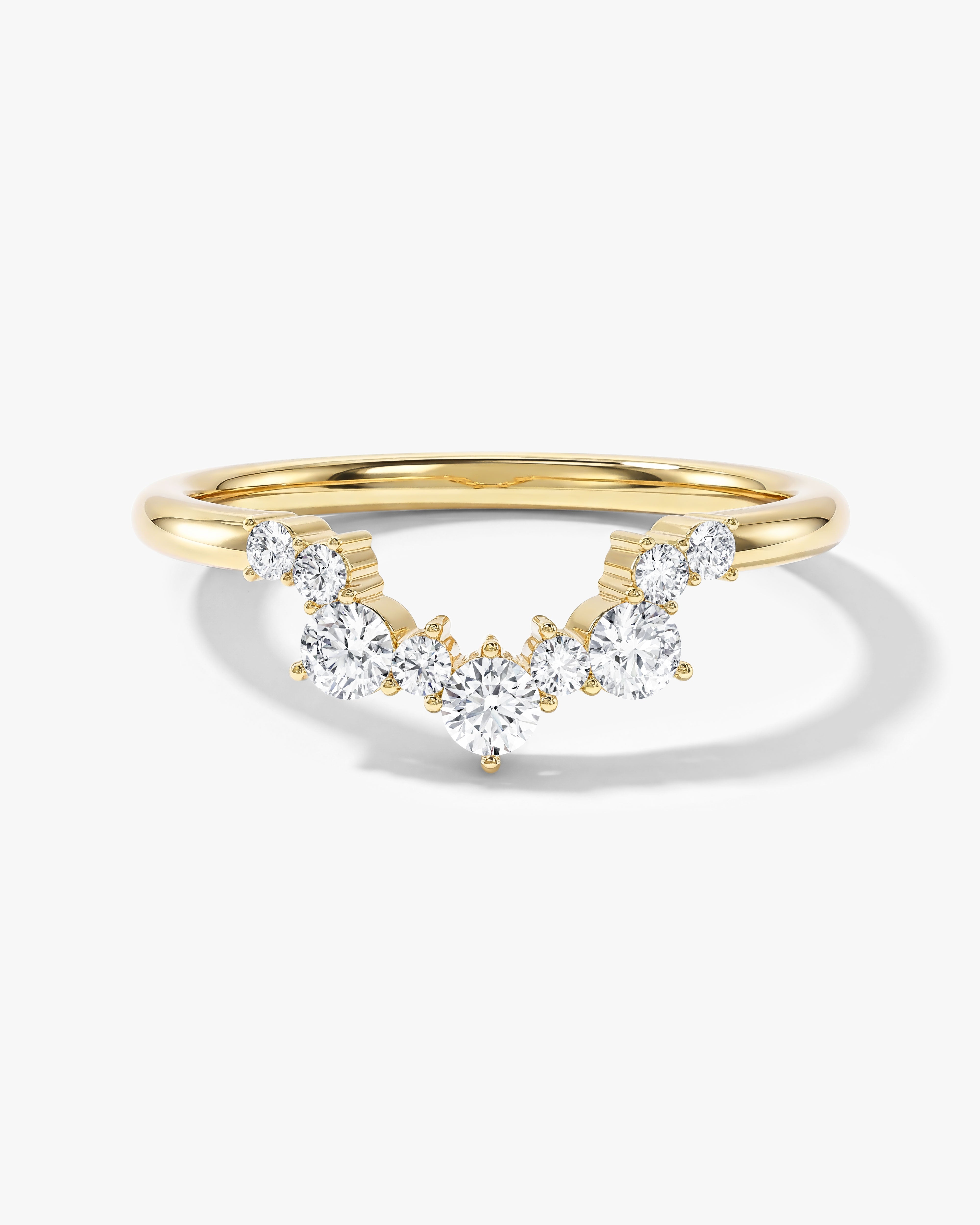 Curved Cluster Wedding Band