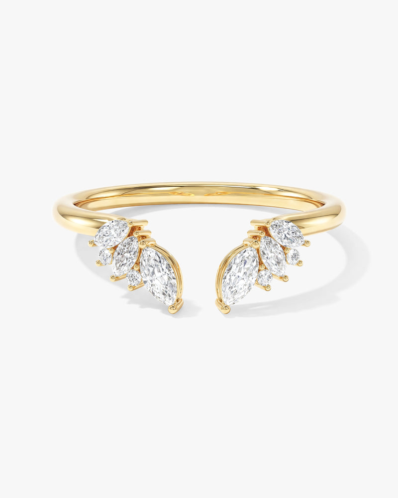 Open Marquise Cluster Wedding Band