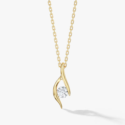 Solitaire Round Pendant Necklace