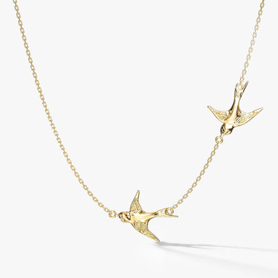 Double Swallow Necklace