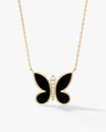 Black Enamel Butterfly Necklace