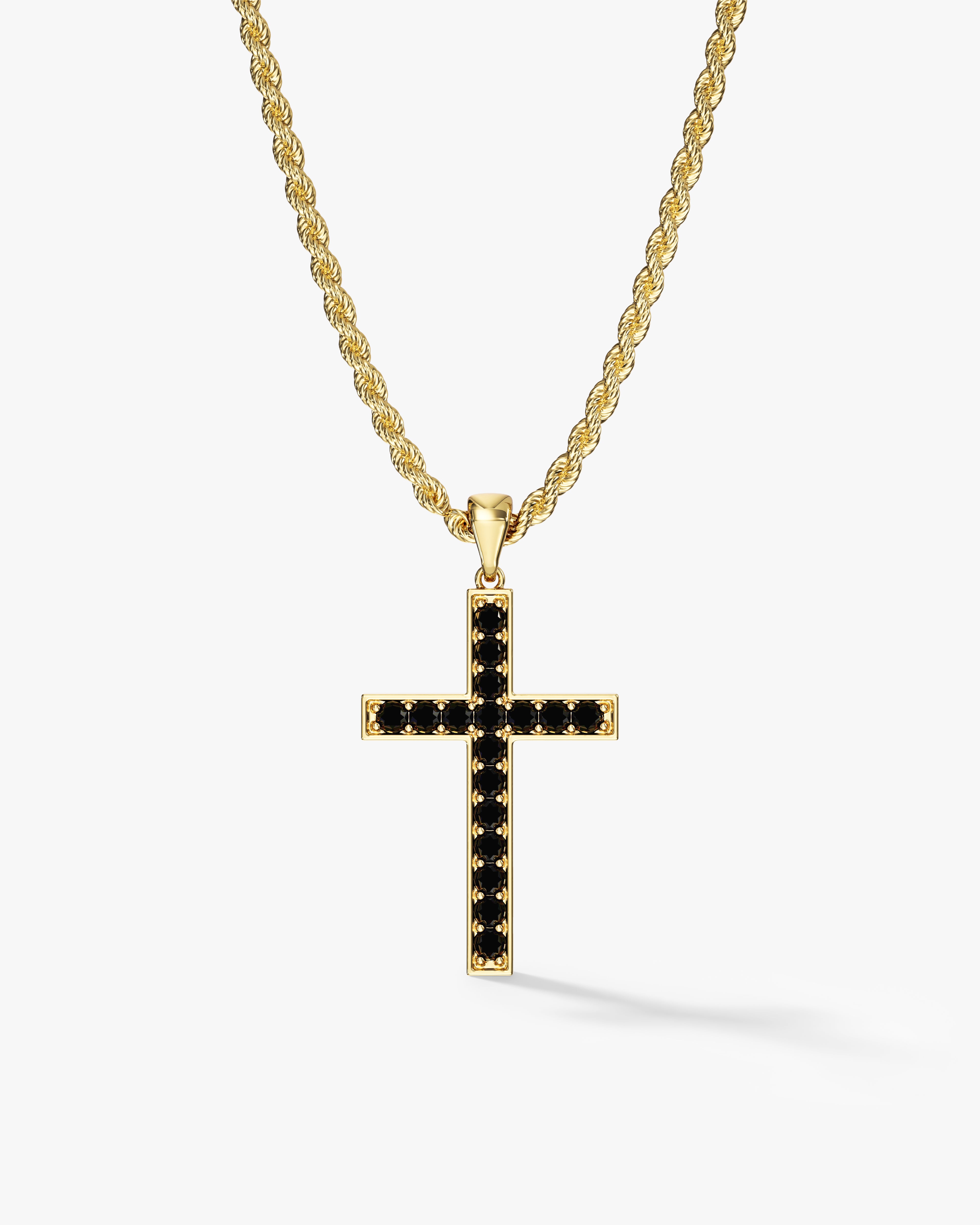 Black Diamond Cross Necklace