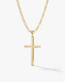 2.5mm Figaro Chain Cross Necklace