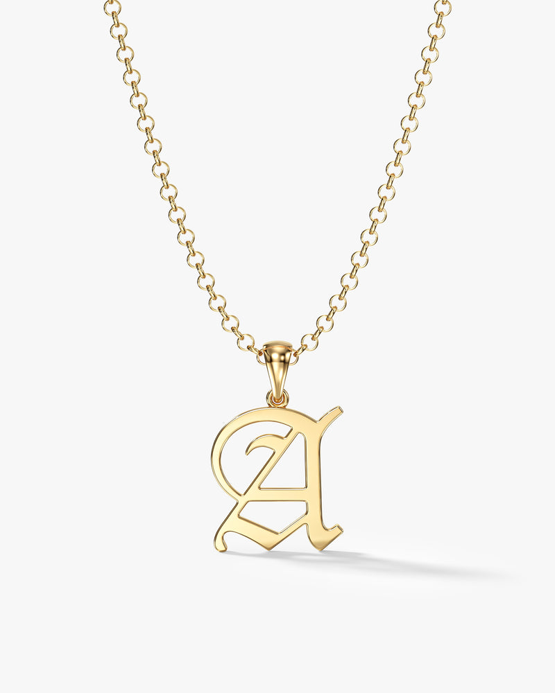 Old English Initial Necklace