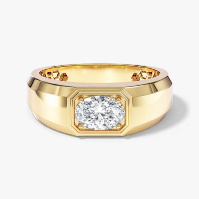 Oval Men's Wedding Band