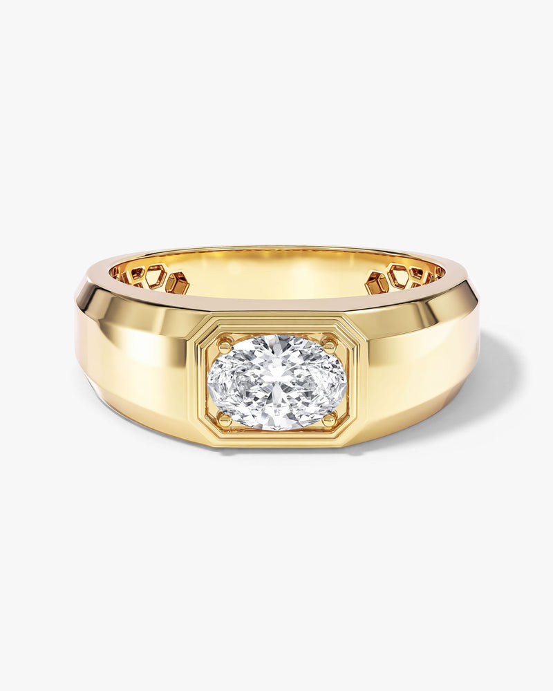 Oval Men's Wedding Band