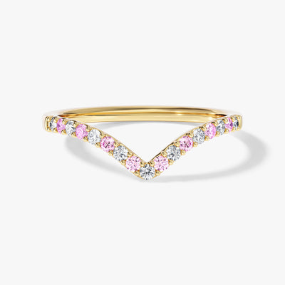 Alternating Birthstone Curved Ring