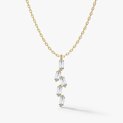 Scattered Baguette Pendant Necklace