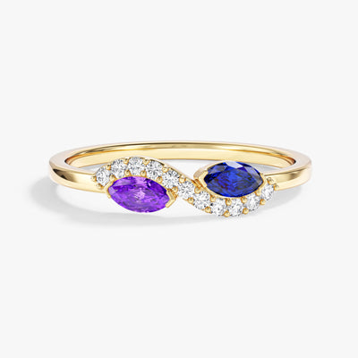 Duo Marquise Birthstone Ring