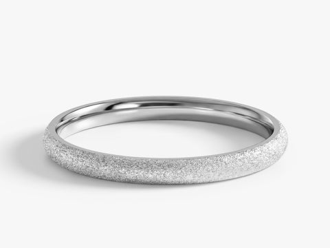 2mm Classic Dome Wedding Band with Stardust Finish