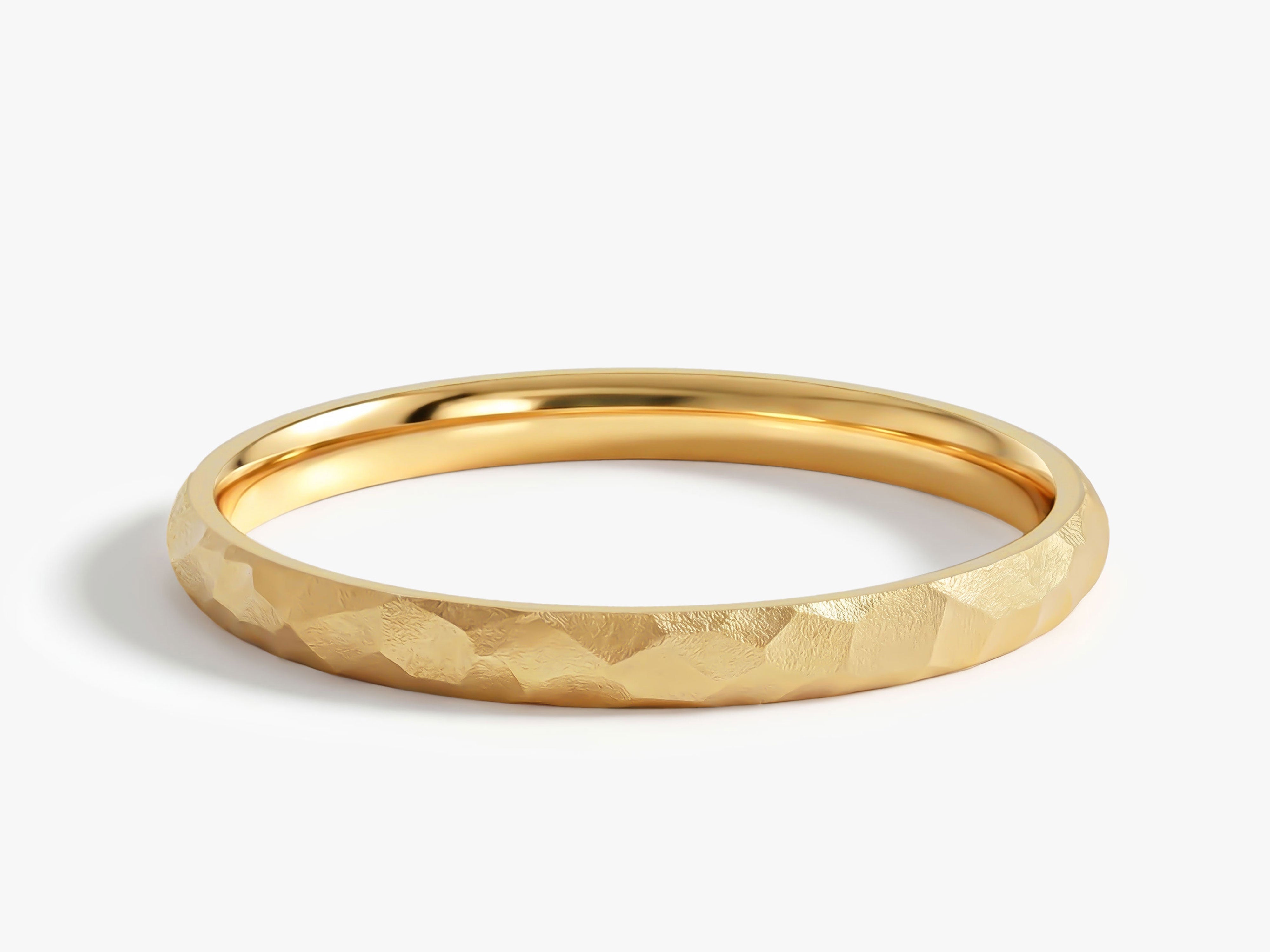 2mm Hammered Dome Wedding Band