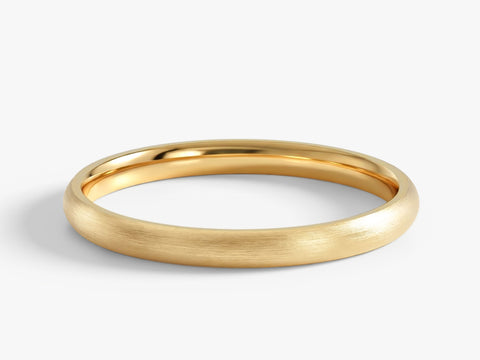 2mm Classic Dome Wedding Band - Matte Brushed