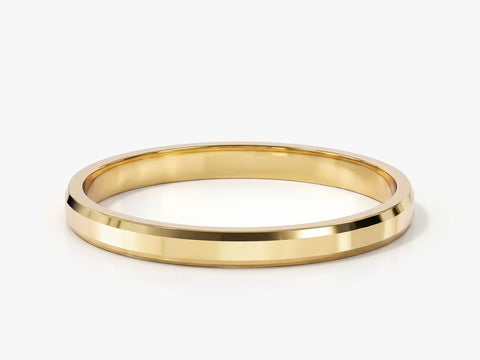 2mm Beveled Edge Wedding Band