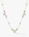 Cascading Pear Diamond Station Necklace