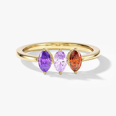 Oval Cut Multi-Stone Birthstone Ring