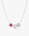 Halo Birthstone Charm Necklace