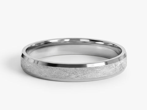 3mm Beveled Edge Wedding Band with Ice Matte Finish