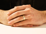 Men's gold ring with diamonds, jewelry for him