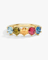 Round Cut Birthstone Family Ring