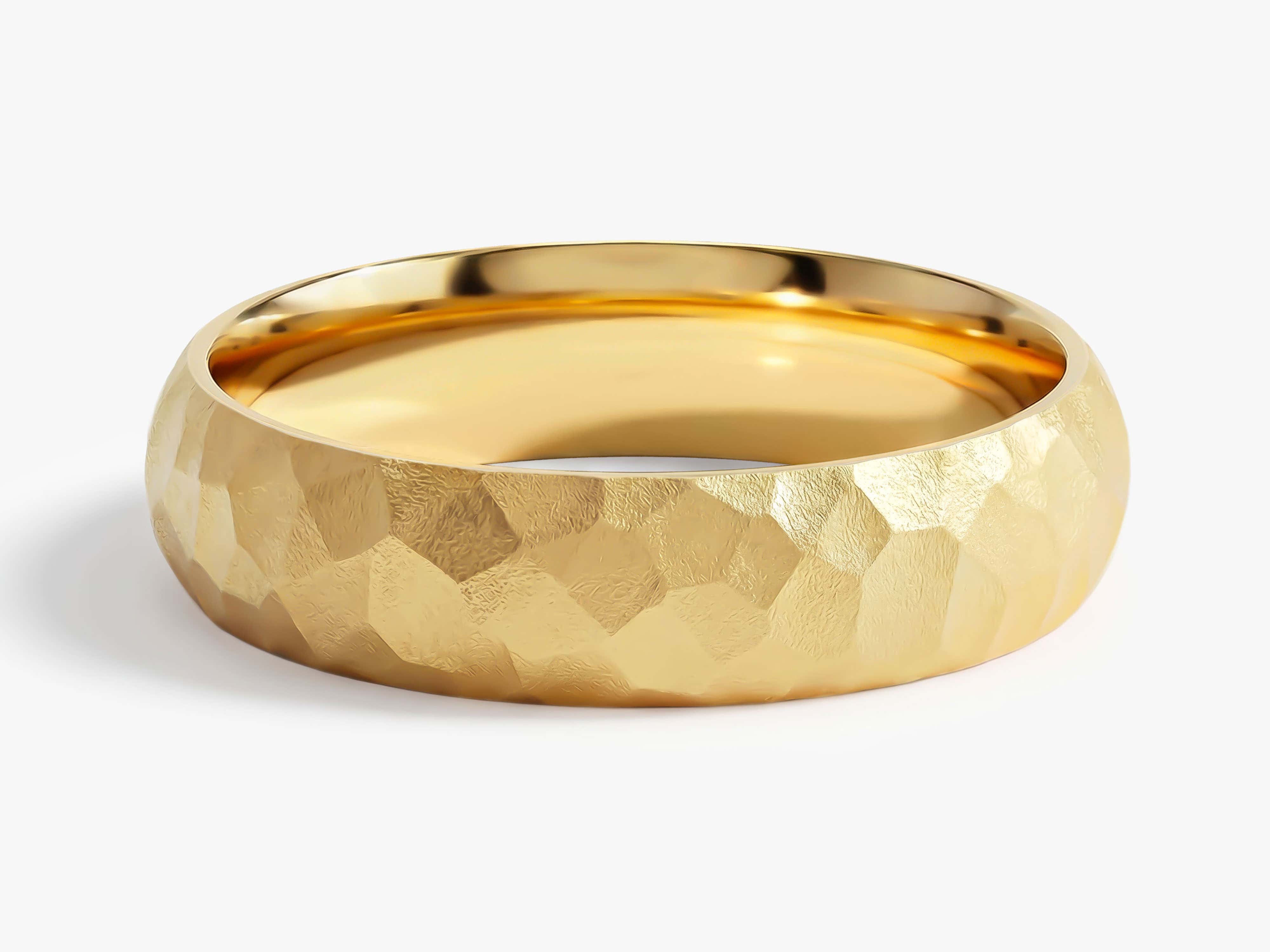 5mm Hammered Dome Wedding Band