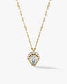 Pear Halo Crown Pendant Necklace