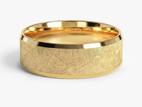 7mm Ice Matte Brushed Beveled Edge Men's Wedding Band