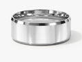 8mm Polished Beveled Edge Men's Wedding Band
