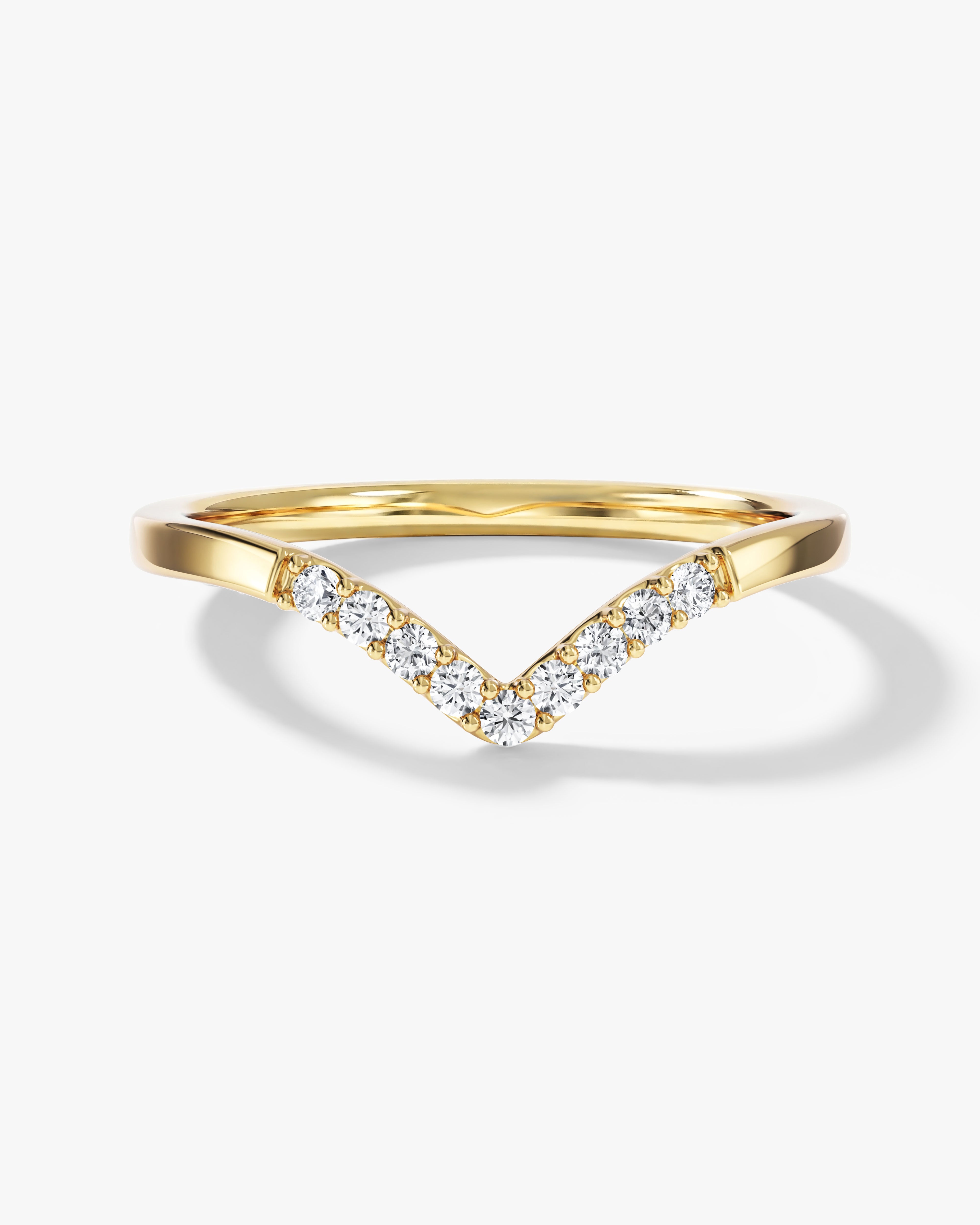 Nine-Stone Curved Wedding Band