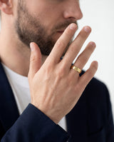 7mm Beveled Edge Men's Wedding Band - Matte Brushed